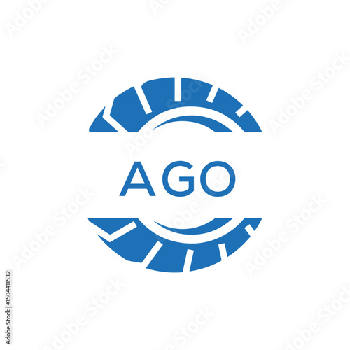 AGO Logo. Vector Graphic Branding Letter Element. White Background	