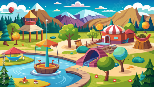 the recreation area vector illustration