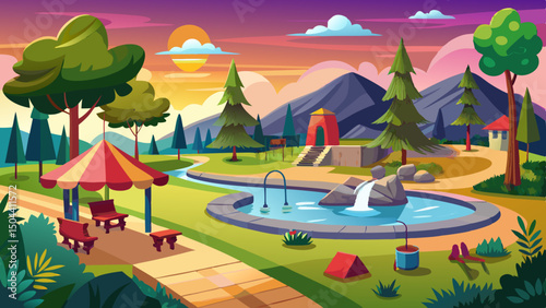 the recreation area vector illustration