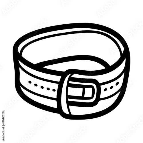 Weightlifting belt illustration in simple line art style  