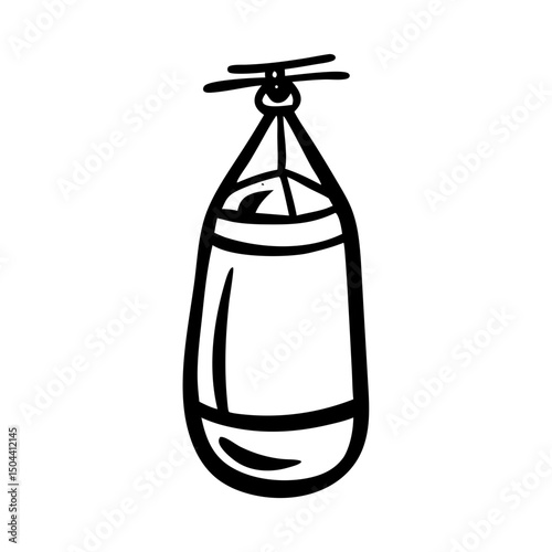 Punching bag icon in a simplistic style on a transparent background  