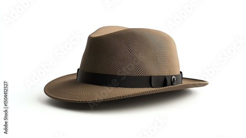 A stylish brown fedora hat with a black band, perfect for sunny outings or adding a touch of sophistication to any outfit. Ideal for fashion enthusiasts and outdoor adventures.