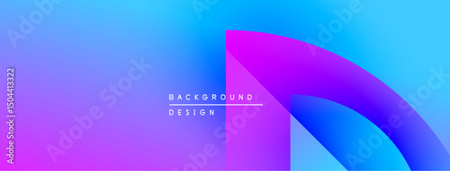 Abstract gradient background. Purple, blue hues blend smoothly. Text reads background design. Minimalist, modern aesthetic. Simple shapes create visual interest.