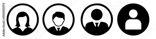 User icon set. profile, avatar, Person Profile, User silhouette.