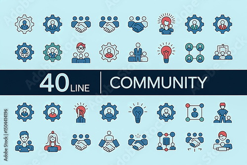 Minimal Community Line Icons Collection