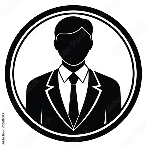  Businessman Silhouette Icon, Professional Male Avatar, Corporate Suit Illustration, Male Profile Vector, Formal Attire Symbol