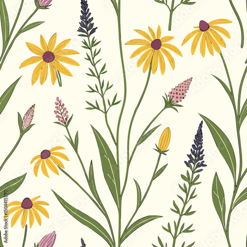 seamless vector flower illustrasion