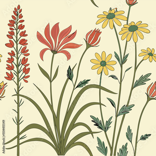 seamless vector flower illustrasion