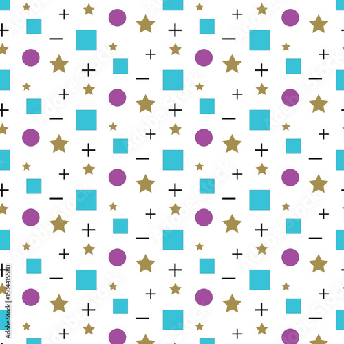 simple reactangle curcle star plus pattern desing