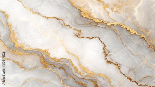 Elegant white marble texture with golden veins luxury decorative background