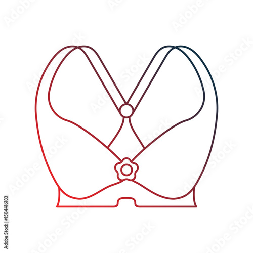 brassiere gradient outline icon with white background vector stock illustration