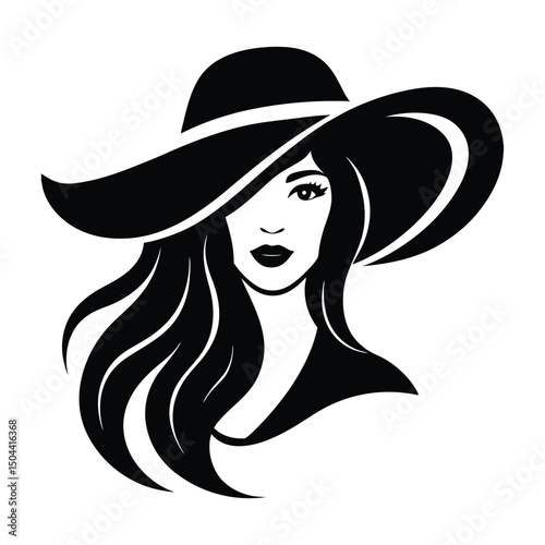 girl with hat & long hair