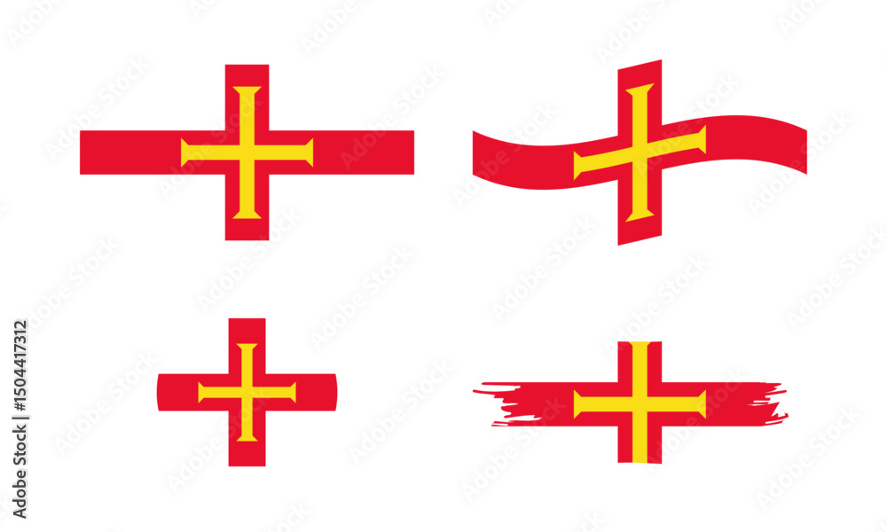Obraz premium Guernsey flag in different shapes
