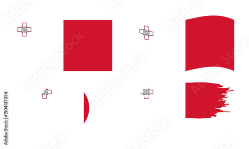 Malta flag in different shapes