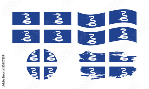 Martinique flag in different shapes
