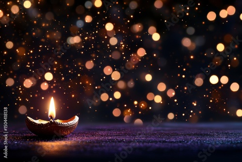 Brightly Lit Diyas Reflecting on Water During a Peaceful Evening Celebration