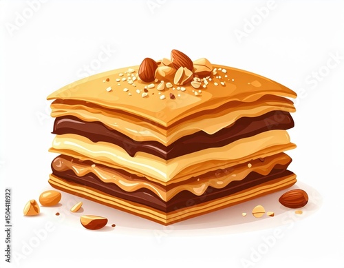 Layered Baklava Dessert With Nuts