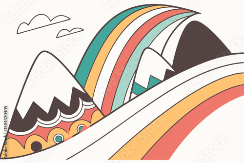 Cartoon vector illustration of a sailing boat on the sea icon for travel design