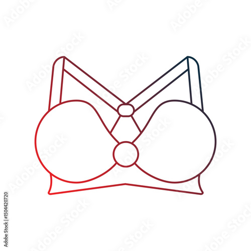 brassiere gradient outline icon with white background vector stock illustration
