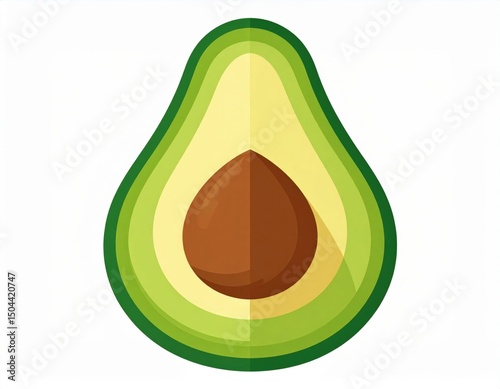 Avocado Half Illustration