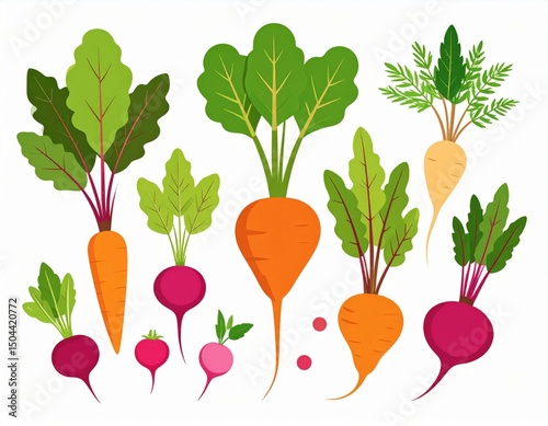 Colorful Root Vegetables Illustration