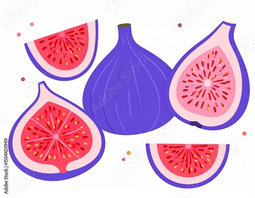 Colorful Fig Illustration