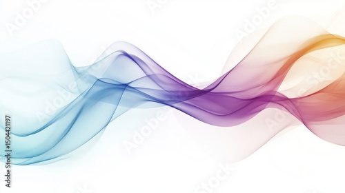 An abstract gradient wave, flowing transitions of vibrant colors on a white background. 5