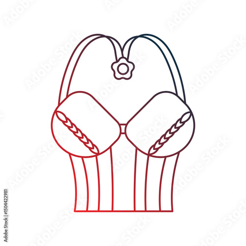 brassiere gradient outline icon with white background vector stock illustration