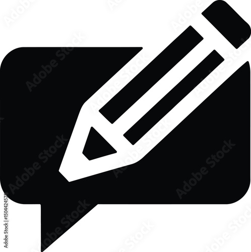 Edit Message Icon Vector for Communication and Feedback Apps
