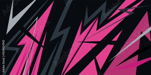 Abstract racing grey pink design concept. Car decal wrap design
