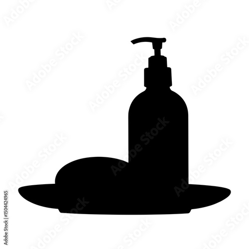 Soap & lotion bars on tray silhouette – black minimal-waste care icon