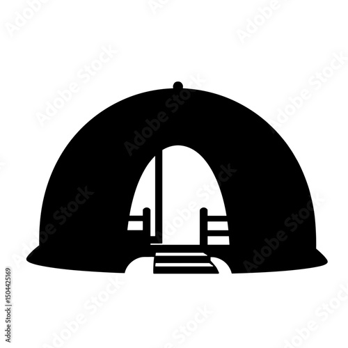 Geodesic dome home silhouette – black futuristic eco-living symbol