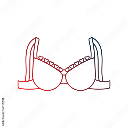 brassiere gradient outline icon with white background vector stock illustration