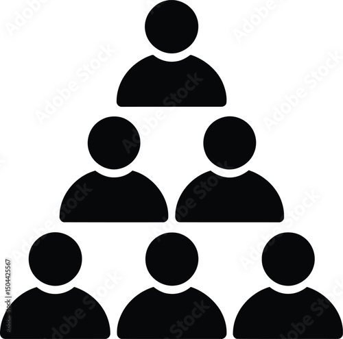 Team Hierarchy Icon. Organizational Structure People Pyramid Vector Illustration.
