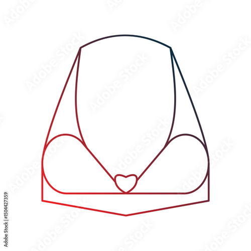 brassiere gradient outline icon with white background vector stock illustration