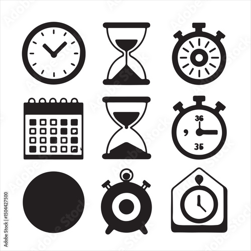 timers and clock icon set time line symbol