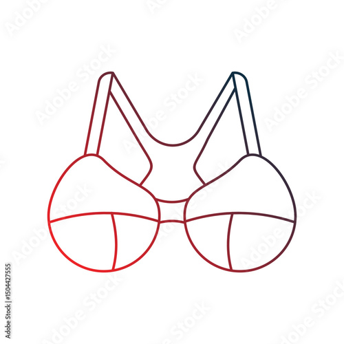 brassiere gradient outline icon with white background vector stock illustration