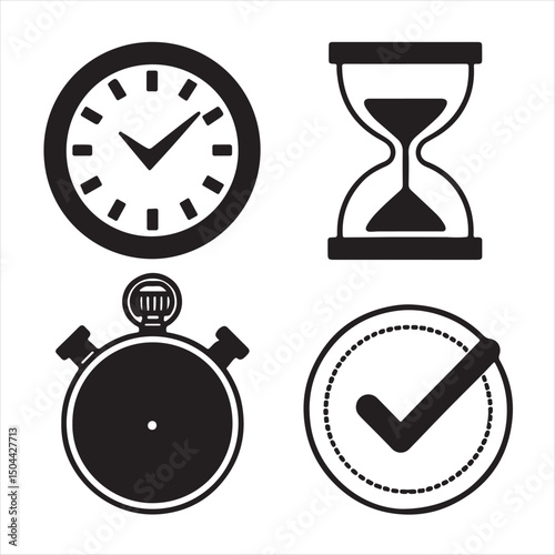 timers and clock icon set time line symbol