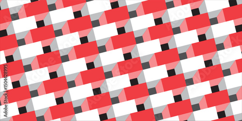 Red and white tartan plaid pattern.Texture from rhombus for - plaid,clothes, shirts, dresses, paper, bedding, blankets, quilts and other textile products.Vector illustration.EPS-10.