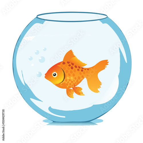 goldfish in aquarium vector