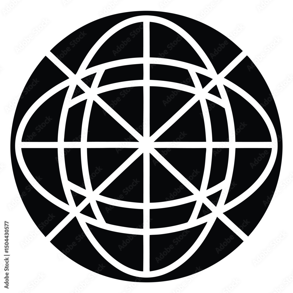 Fototapeta premium Simple Minimalist Globe Wireframe Design