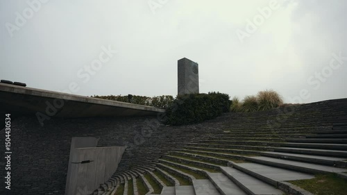 The award-winning Sancaklar Mosque in Büyükçekmece, Istanbul features modern and minimalist architecture. Built underground, the structure features stone steps, a courtyard, and a distinctive minaret.