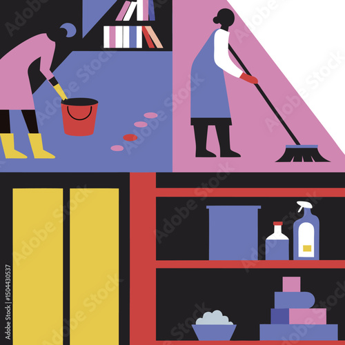 illustration of a woman in a room