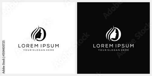 initial letter O face beautiful woman logo design, cosmetic and beauty graphic icon concept