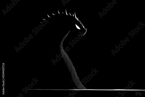 Silhouette of a Dragon in the Dark