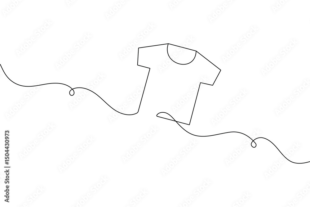 Obraz premium Tshirt continuous one line drawing minimalist vector design 