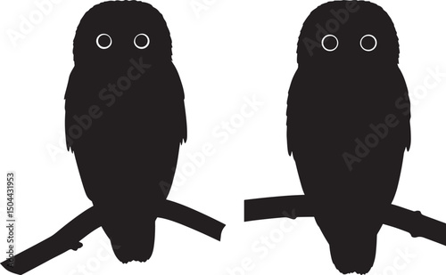 Owl flying silhouette vector illustration