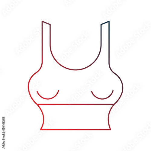 brassiere gradient outline icon with white background vector stock illustration