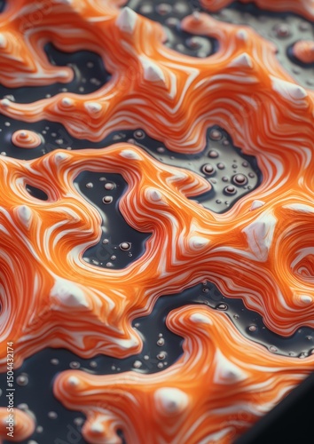 Abstract Swirling Orange and Gray Texture