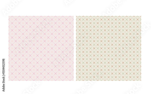 A clean and minimal seamless pattern featuring crossed 